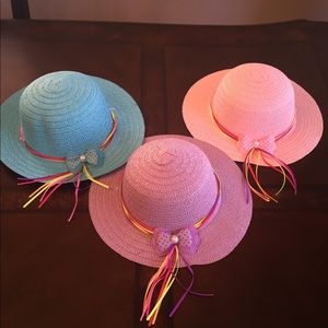 Set of three Girls straw hats